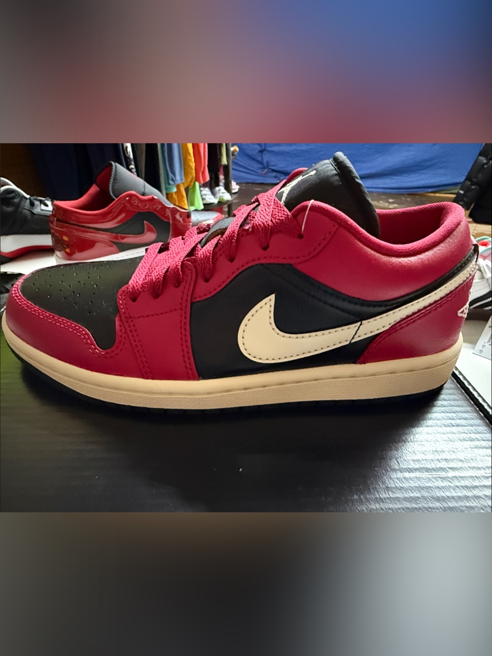 Nike Wmns Air Jordan 1 Low AJ1 Mystic Hibiscus Black Women Casual